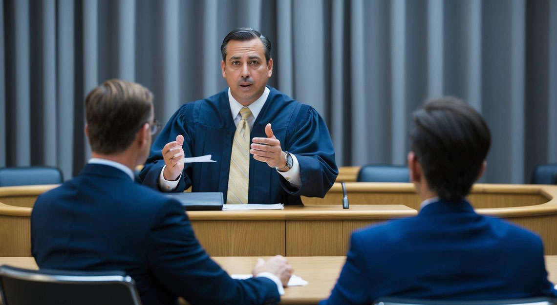 A courtroom with a DUI lawyer presenting evidence and arguing for alternative sentencing options to jail time in Arizona
